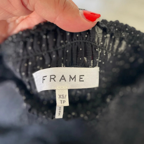 Frame denim noir polka dot smocked blouse - Picture 8 of 12